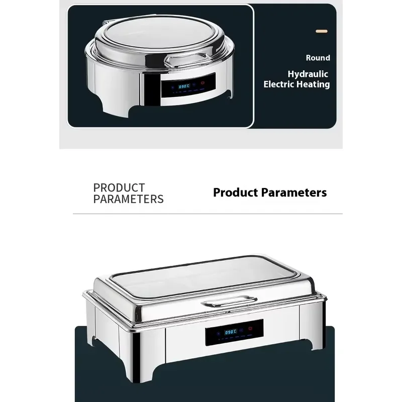 Kun Tai 9L Electric Breakfast Pot for Stainless Steel Insulated Buffet Stove with Dry-Burning Feature No Water Added for