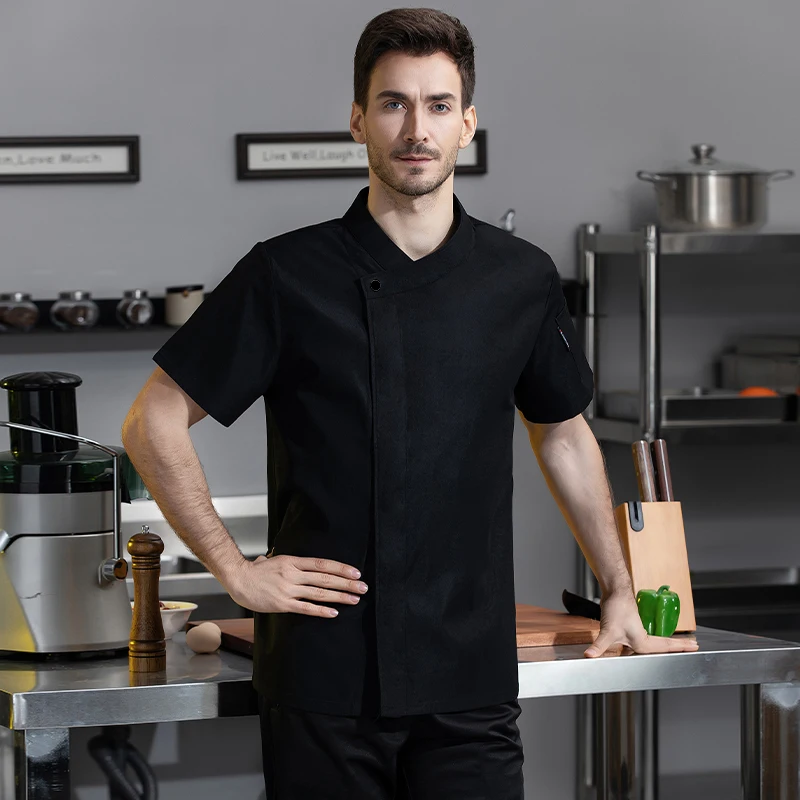 Food service Chef Uniform Hotel Kitchen Work Tops Restaurant Cooking Shirt Bakery Café Waiter Workwear for Cook Jacket Cap Suit
