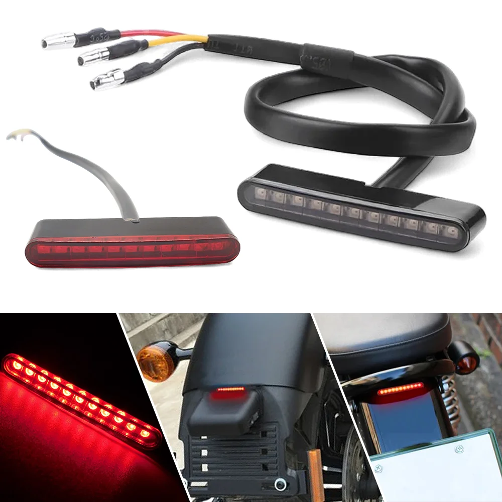 

Motorcycle Brake Tail Lights Mini Electric Scooter Tail Light Dual-mode Lighting 12V 11LEDs Universal LED Bike Rear Lamps
