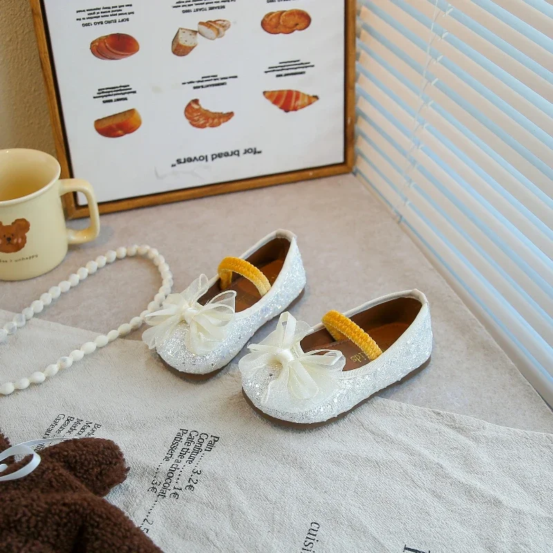 

2025 Children Leather Shoes for Girls Spring Autumn New Fashion Korean Style Soft Bottom Anti-slippery Versatile Princess Shoes