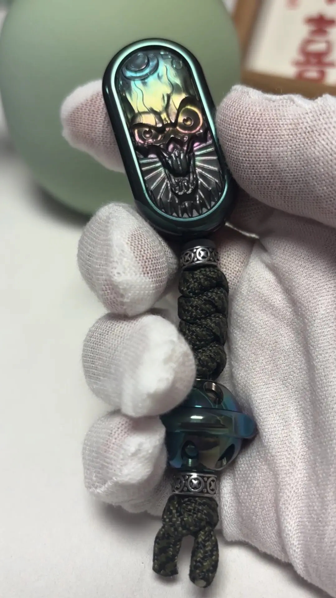 Used TK push card clown skeleton mini, limited edition, all zirconium alloy Desktop Decoration