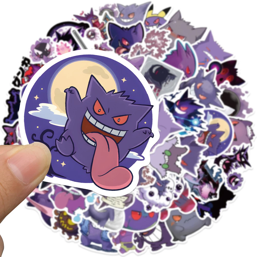10/30/55pcs Pokemon Gengar Anime Stickers Funny Cartoon Decals Skateboard Phone Guitar Bike Cute Graffiti Sticker Decoration Toy