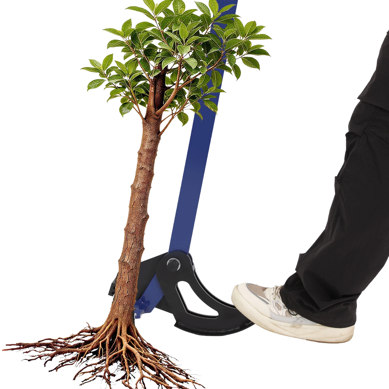Heavy Duty Sapling Puller Tool 1/4-2in, Tree Root Puller with Foot-Assisted Lever, Foldable for Garden Farm