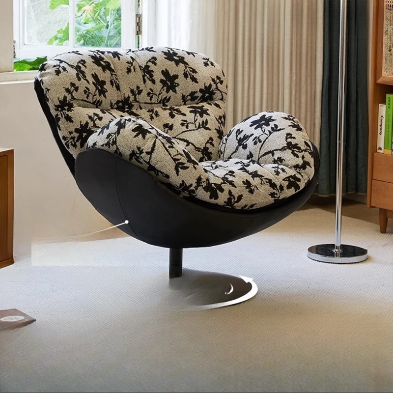 Single simple sofa swivel chair rotating eggshell living room balcony home leisure chair lazy sofa chair