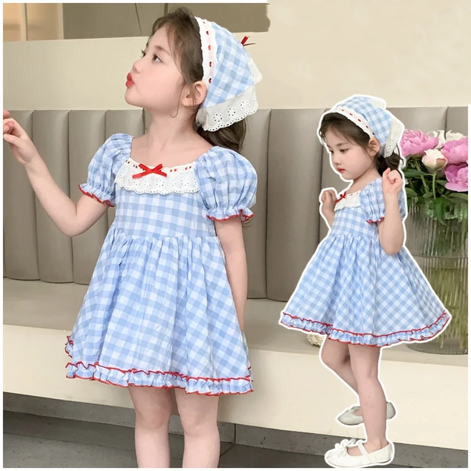 

Baby Girls Dress Sweetheart Classic A-Line Dress Child Summer Puff Sleeves Dresses Toddler Girls Casual Fashion Outfit Size 2-9Y