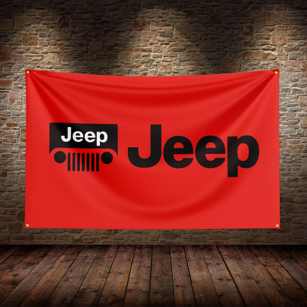 3x5 ft j-jeepps Auto Flagge Polyester bedruckte Auto Flaggen für Raum Garage Dekor