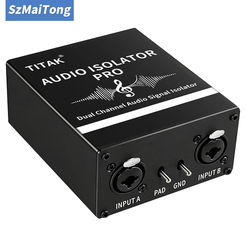 TITAK Dual Channel Noise Suppressor Ground Loop Audio Isolator Hum Eliminator for PA System Live Stage Recording Device