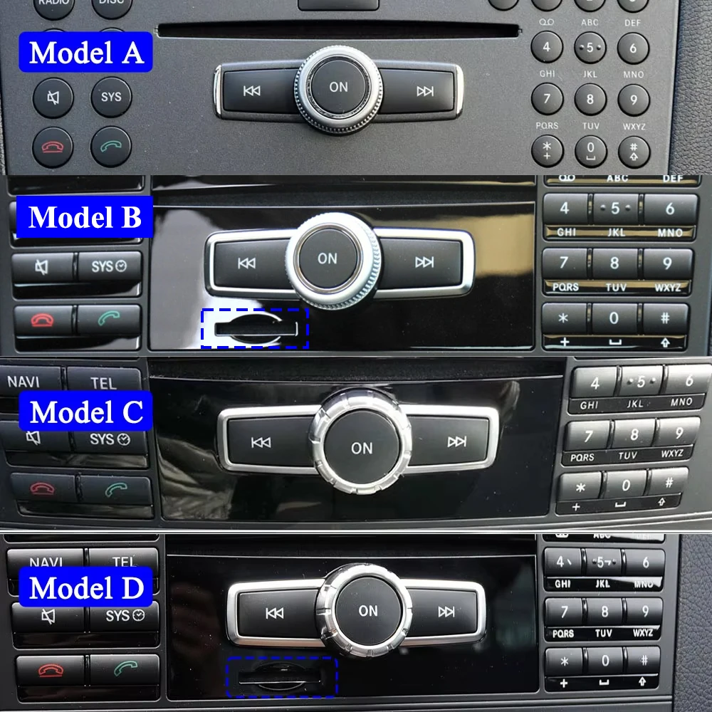 3PCS Car Front Console Radio CD Player Button Forward Back Off Switch Cover Cap For Benz W204 X204 W166 W212 W207 W218 W156 W117
