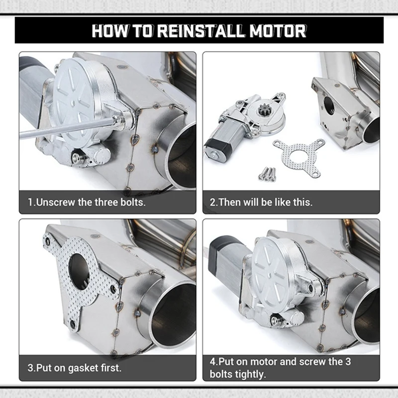 Universal Dual Valve Electric Exhaust Shutoff Valve System Y-Type Exhaust Muffler Kit With Wireless Remote