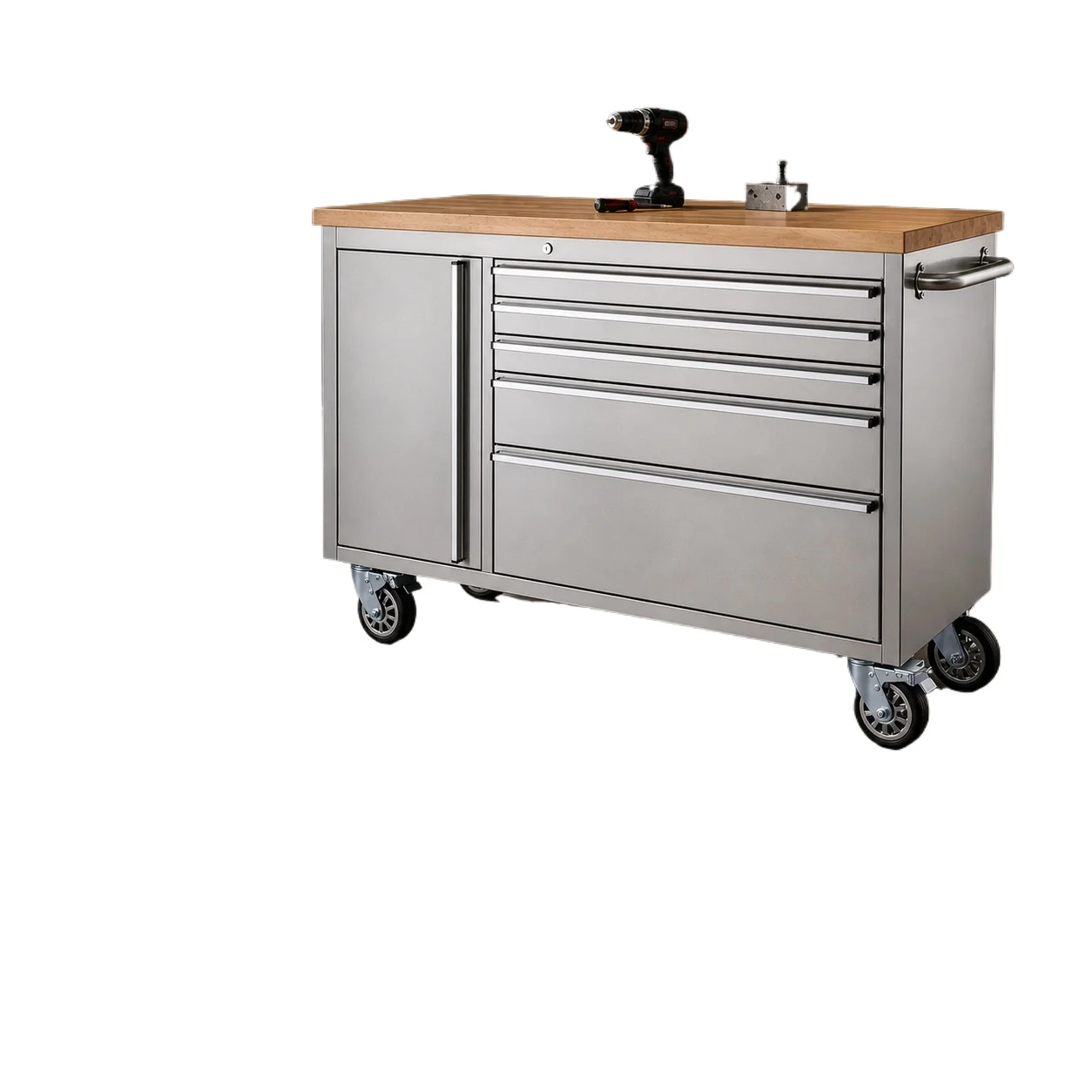48-Inch Metal Tool Cabinet with Drawers Stainless Steel Workbench Office Storage Box Customizable OEM Options for Workshop Use