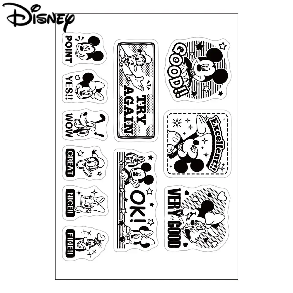 Disney Mickey and Friends Clear Stamps Cartoon Characters Sentiments Stamp DIY Scrapbooking Paper Crafts Seals for Decoration