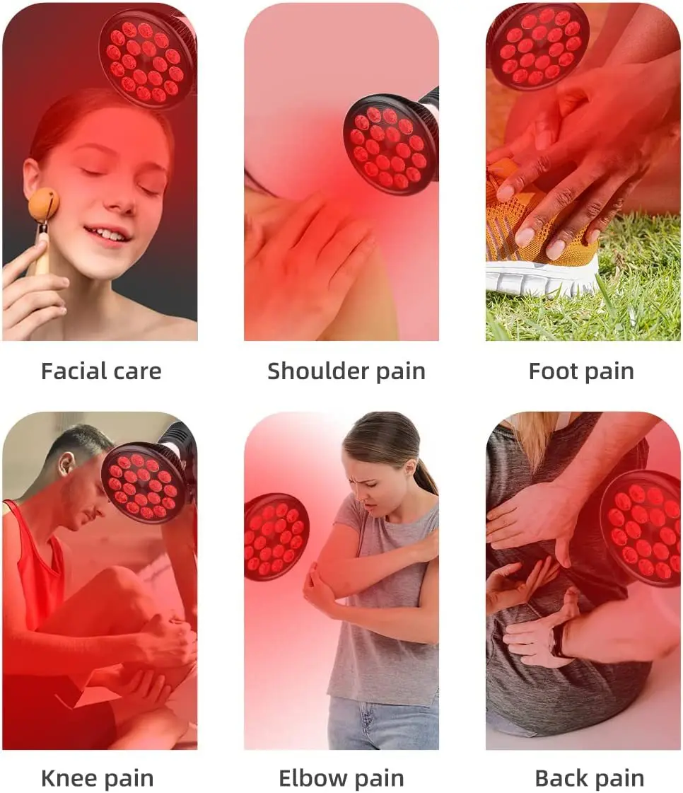 جهاز علاج بالضوء الأحمر 18 وات/54 وات، أحمر 660 نانومتر بالقرب من الأشعة تحت الحمراء 850 نانومتر للعلاج الطبيعي لجمال الجسم والعناية بالبشرة وتخفيف الآلام