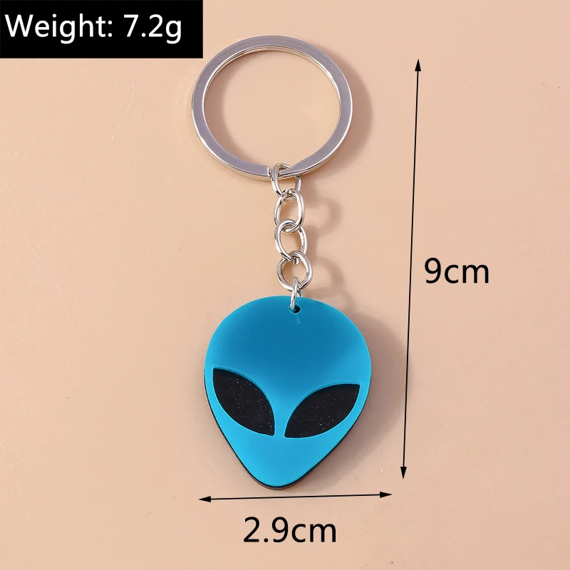 Cartoon Candy Colors Alien Keychain for Car Key Holder Souvenir Gifts for Women Men Handbag Pendant Keyrings DIY Accessories