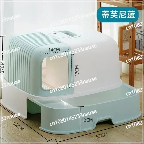 

Fully enclosed large size cat toilet pet products, large household space, long channel cat litter basin,