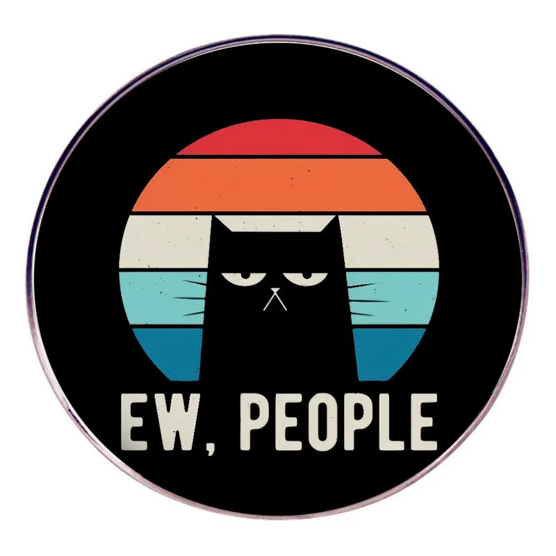 

Black Cat Man Satirizing Brooches Cartoons Mocking Pins Metal Alloy Badges and Clothing Decorations Accessories