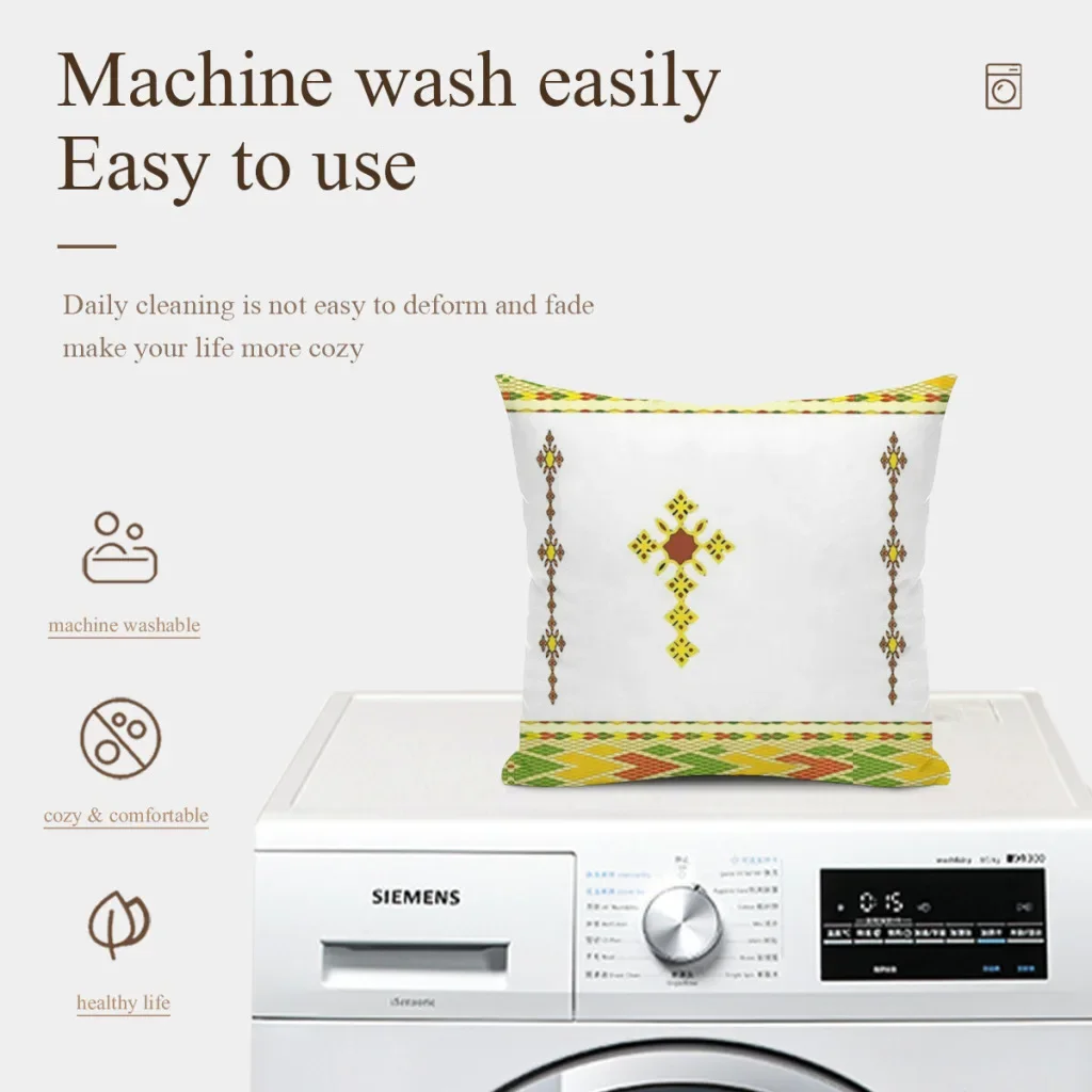 Habesha Tibeb Telet Cojines Ethiopian Cross Throw Pillow Case Cushion Covers Home Sofa Chair Decorative Backpack