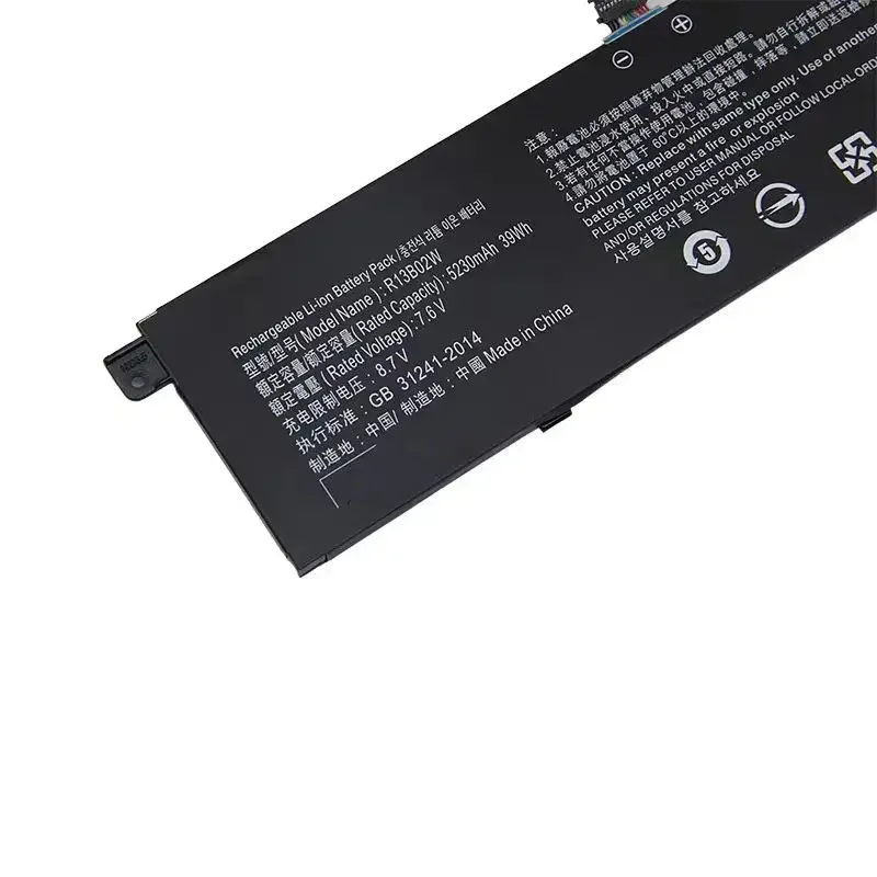 For Xiaomi Air 13 13.3 Inch 161301-01 R13B01W R13B02W Laptop Battery High Capacity Battery Replacement Battery