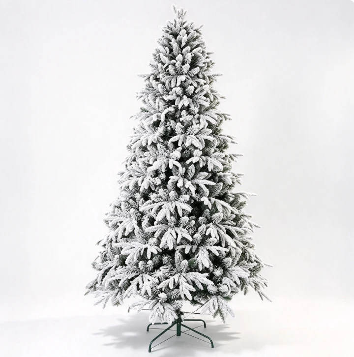 5ft PE Flocked Snow Christmas Tree Dense Tips White Artificial Pine Commercial Holiday Wedding Party Indoor Outdoor Decor