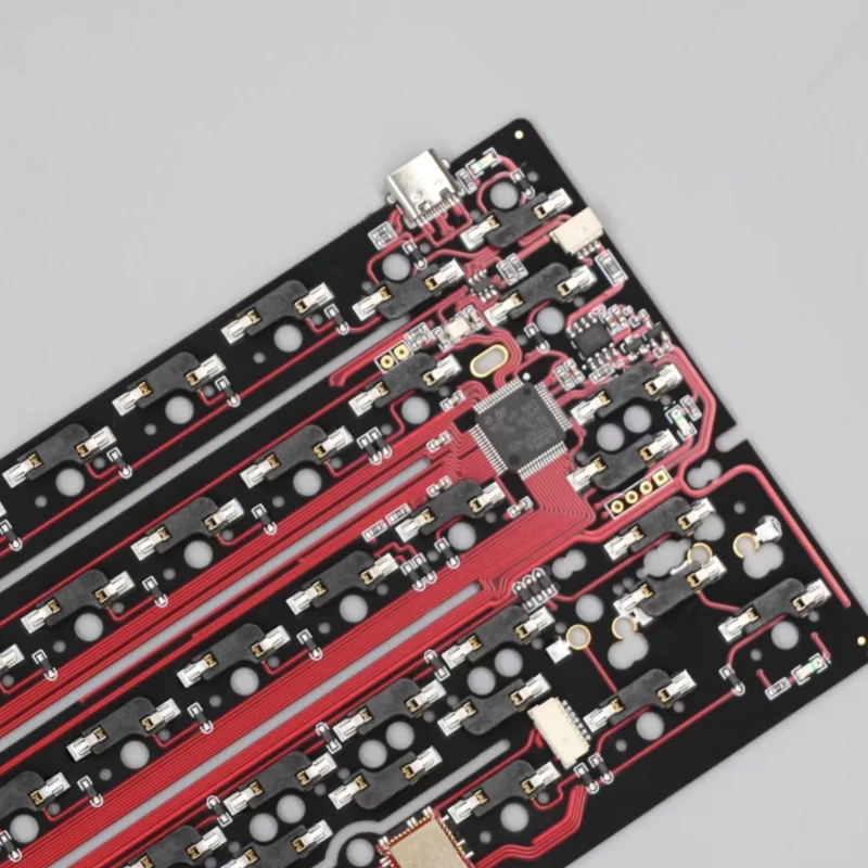 Imagem -03 - Placa Pcb para Teclado Mecânico sem Fio Bluetooth Tri-mode Iso Ansi Hotswap Suporte para Frasco para Injetáveis Gh60 Dk6064