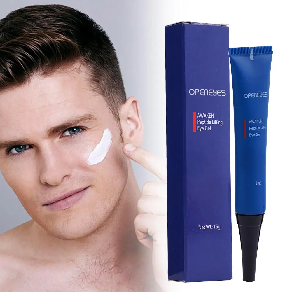 Creme Sob os Olhos para Puffiness Circular Escuro, Peptídeo Despertar, Gel de Olhos Lifting Masculino, Hidratante, Linhas Finas, Olhos Abertos, 15X