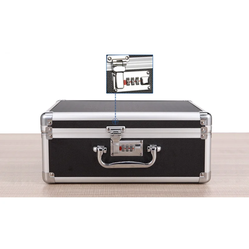 Aluminum Tool Holder Box Case Flight Briefcase with Passwords / Key Locked, Equipment Cosmetic Makeup Manicure Storage Case