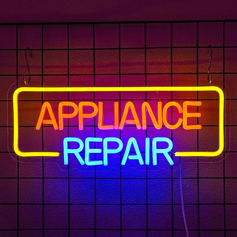 XM Appliance Repair Neon Ribbon for Wall Decoration Blue Orange Lettering Neon Neon Sign USB Men's Cave Appliance Repair Shop