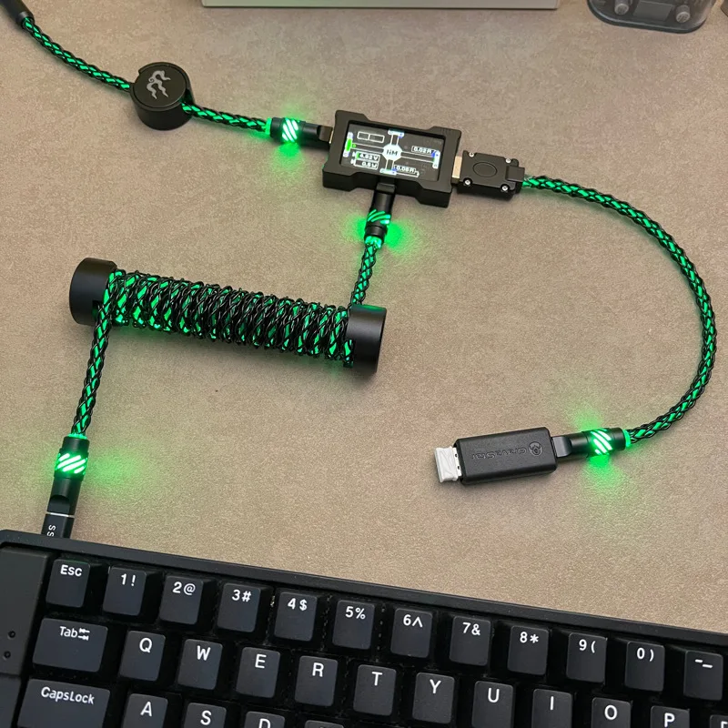 HM Hub 8k Keyboard Cable Single Crystal Copper Magnetic Controllable Lights for Esports Hub15cm C-C/15cm/1.3m USB-C Type-c Line