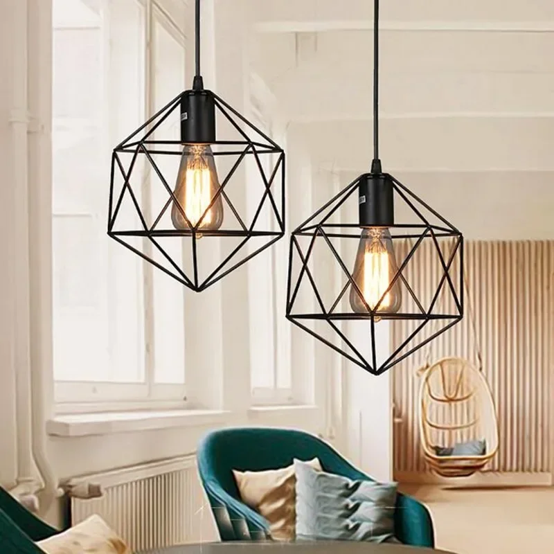 

HOT Industrial style simple modern iron chandelier American country style living room and dining room creative personality lamp