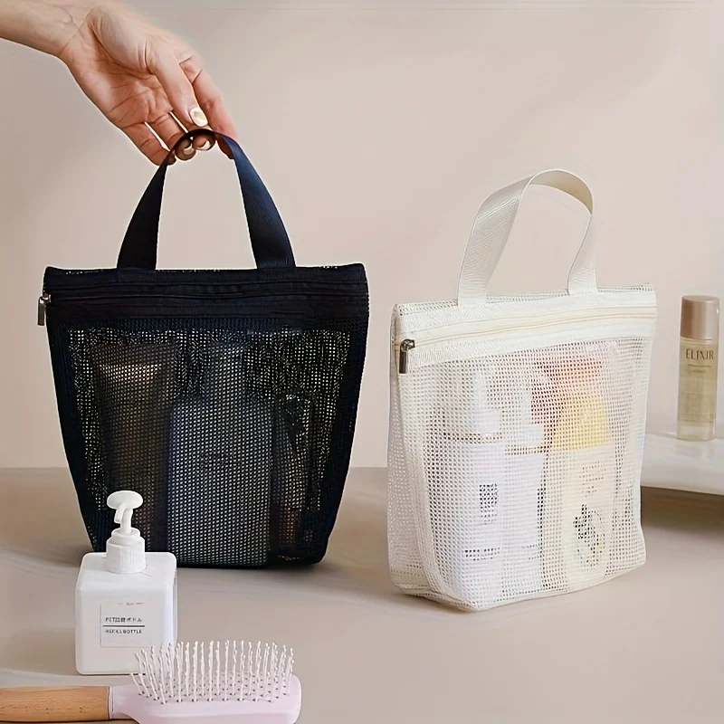 Bolsa de Malha, Bolsa de Armazenamento Vazada para Banho, Drenagem, Artigos de Higiene Pessoal, Organização de Tecidos, Viagem, Natação, Maquiagem Portátil, Praia