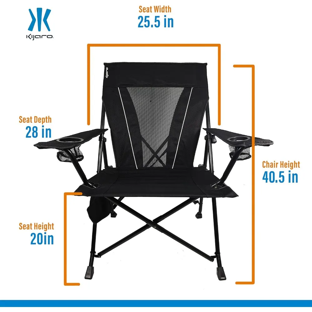 Portable Camping Chair with Dual Lock System - Supports Up to 400lbs, Versatile Folding, Outdoor, and Lawn Chair