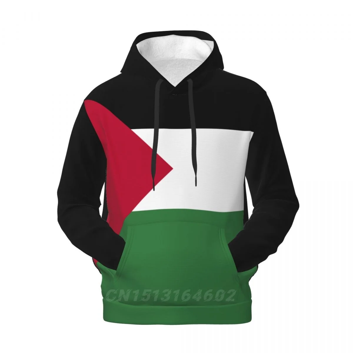 شتاء دافئ فلسطين العلم 3D الصوف هوديي مع جيب البلوز هود الرجال النساء للجنسين الهيب هوب نمط البلوز
