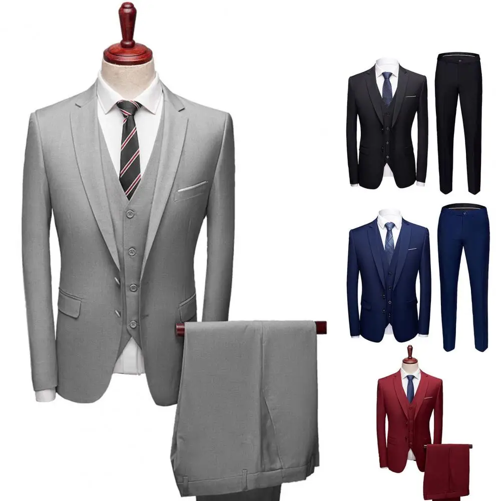 Great Suit Set Pockets Suit Separates 3 Piece Set Slim Fit Formal Suit Separates  Fit