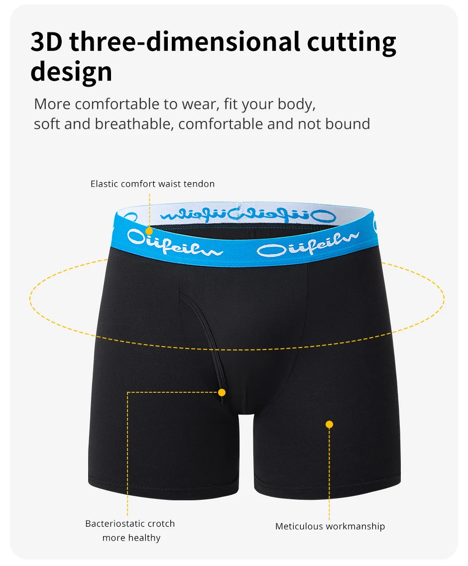 5/10er-Pack Multi-Size-Teenager für Erwachsene, Herren-Boyshort, Freizeit, Sport, Joker, elastische Taille, lange Herrenunterwäsche, kann Eltern-Ch sein – Detail 4