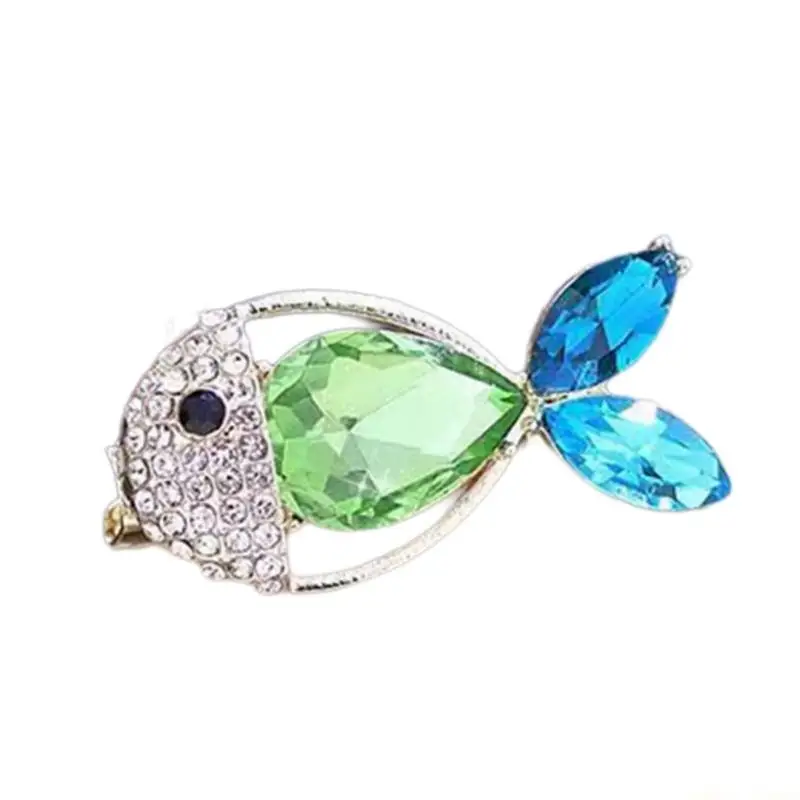 31BF Elegant Crystal Embellished Corsage Pin Alloy Brooch Pin Chest Jewelry Gift For Mothers And Friend