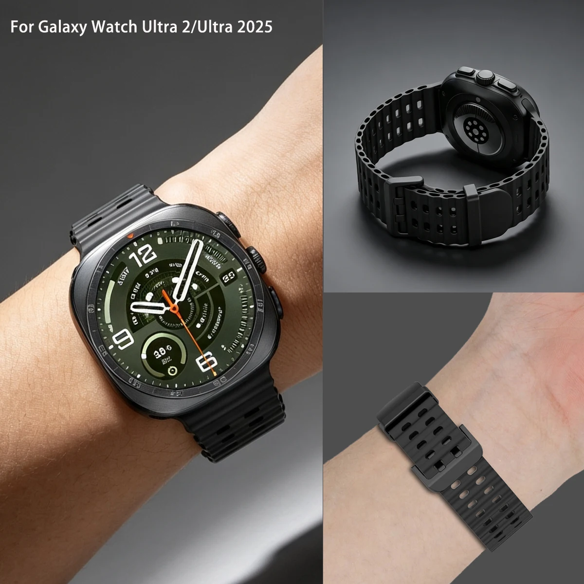 Original Straps For Samsung Galaxy Watch Ultra 2 Accessories Marine Sport silicone Bracelet correa Galaxy Watch ultra 2025 47mm