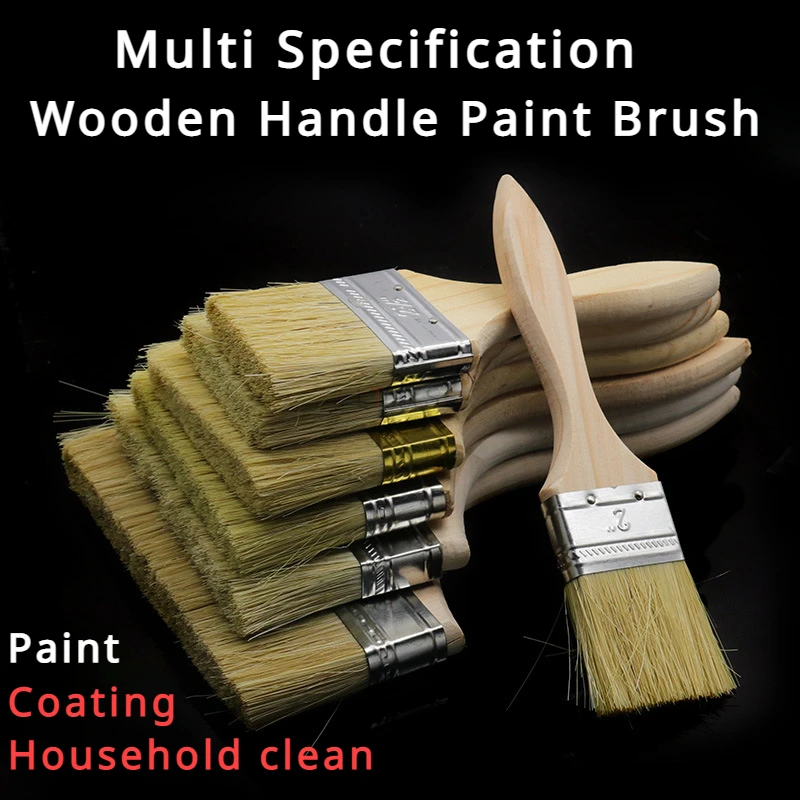 Multi Specification Paint Brush Tools Paint The Walls Draw Graffiti Cleaning Dust Removal Thickening Wooden Handle Bristle Brush