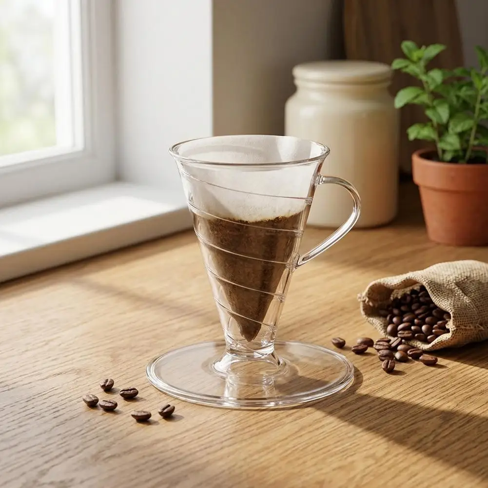 V30 Coffee Dripper Reusable Coffee Filter Cup Slow Brewing Accessories for Home Office Pour Over Coffee Brewing Universal
