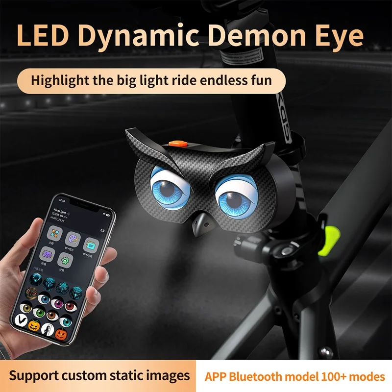 LED Devil Eye Light Type C Rechargeable Long-lasting Wiring-free Design Builtin Large-capacity Battery for Motorcycle Bicycle