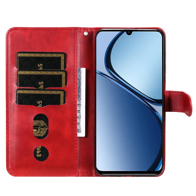 Capa de couro magnética para OPPO, tampa do saco do telefone, slot para cartão, carteira, bolsa do telefone, tampa, OPPO, Realme 12 Lite, 12X, 12Pro +, Realme12 Plus, P1 Pro, 5G