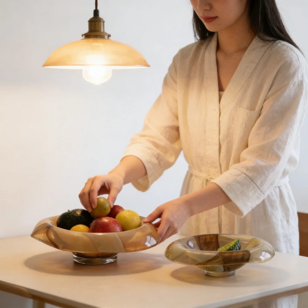 Home-use Exquisite Vintage-style Room Table Luxury High-end Fruit Tray,with Elegant Appearance and Artistic Decorative Elements