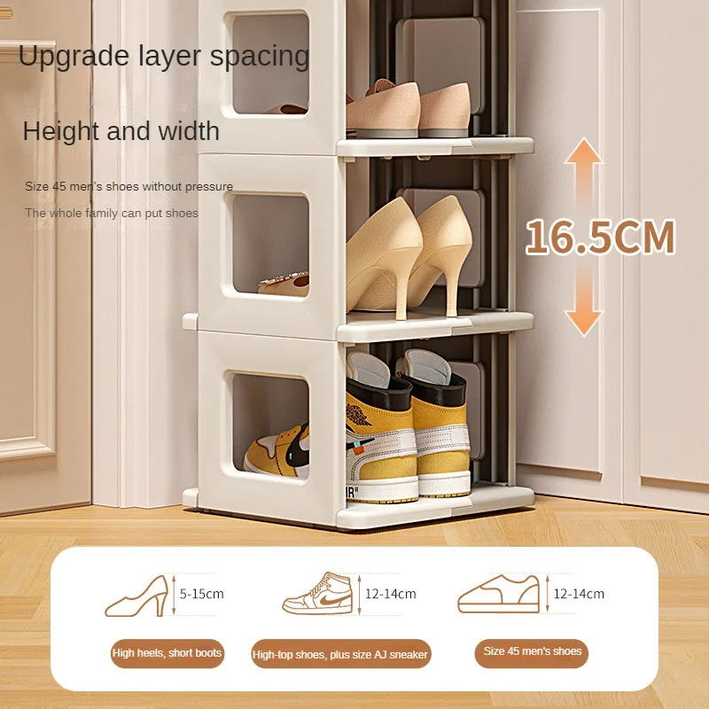 Plastic Folding Shoe Box Free Installation Storage Rack Multi-layer Folding Shoe Rack Household Dustproof Shoe Cabinet