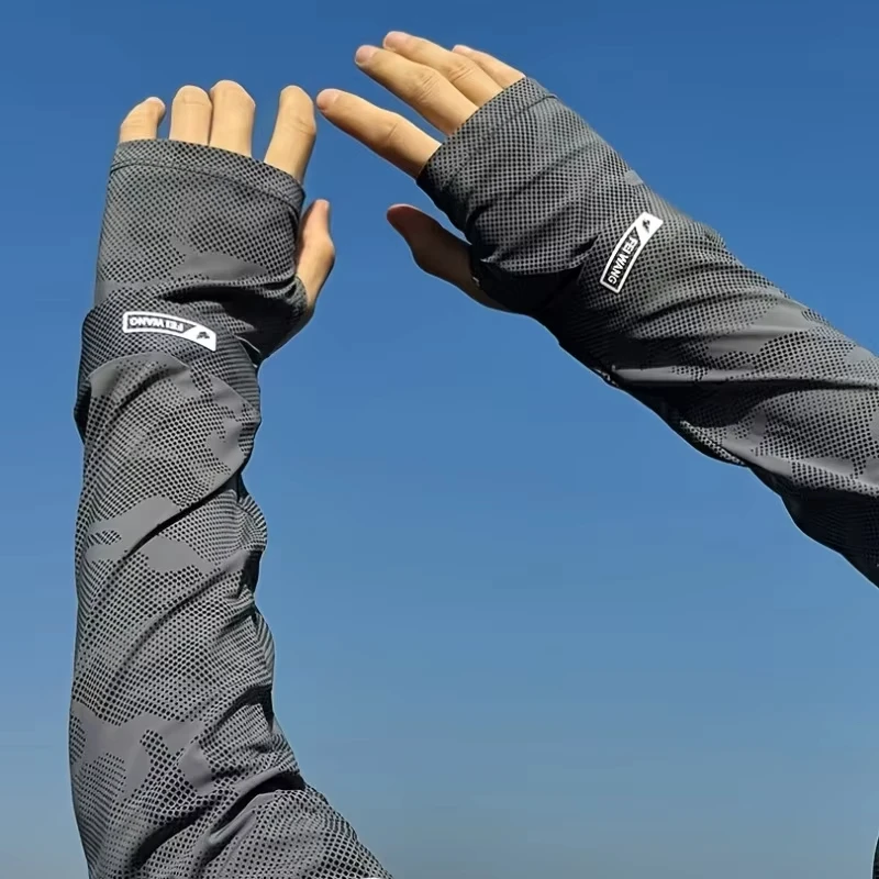 Manches de protection solaire UPF50+ avec masque, manches anti-UV rafraîchissantes et amples pour hommes et femmes, accessoires de protection pour la conduite, le cyclisme et les sports