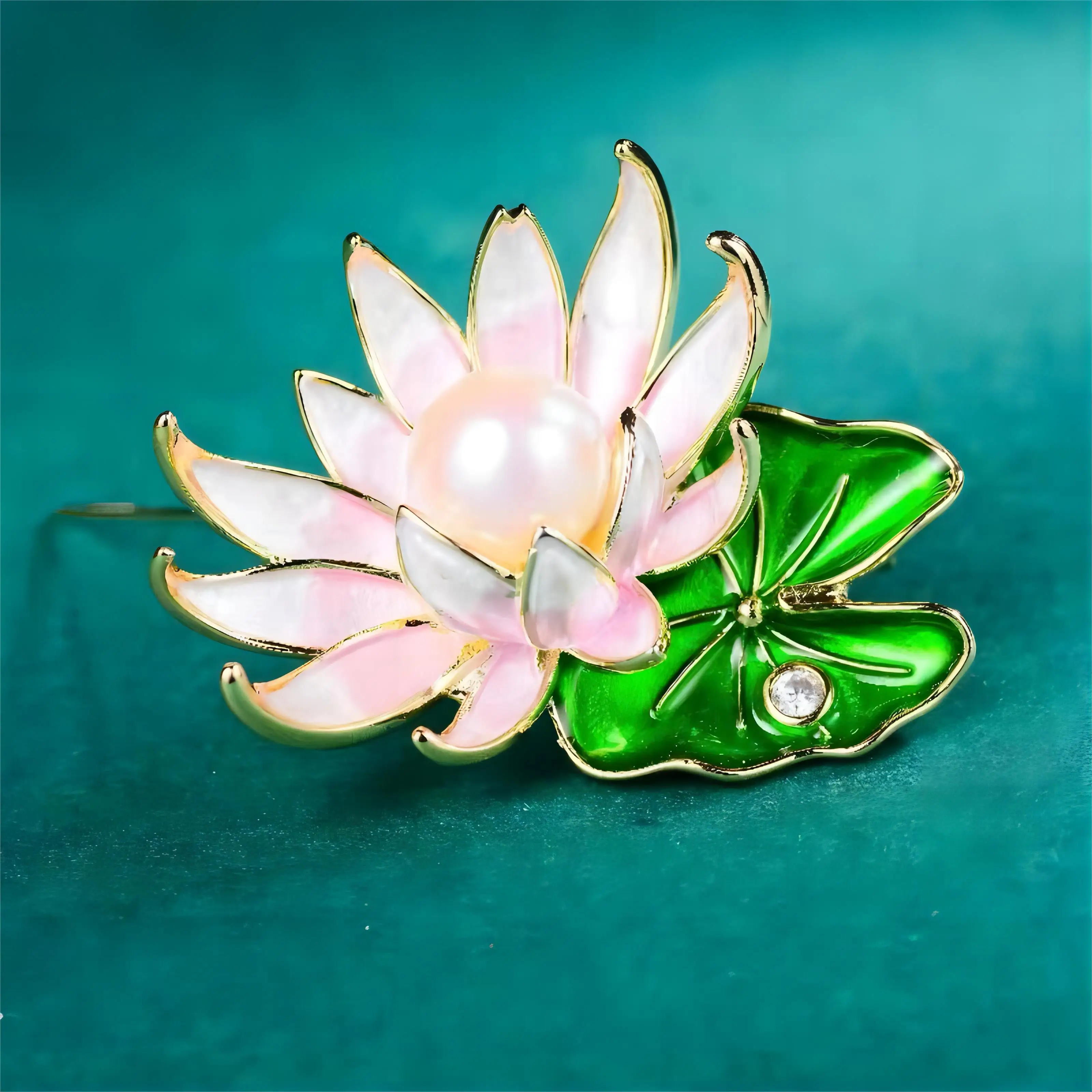 المينا زهرة اللوتس دبابيس للنساء للجنسين لؤلؤة الزهور دبابيس الحدث حقيبة ظهر للحفلات الديكور الملابس والاكسسوارات #1