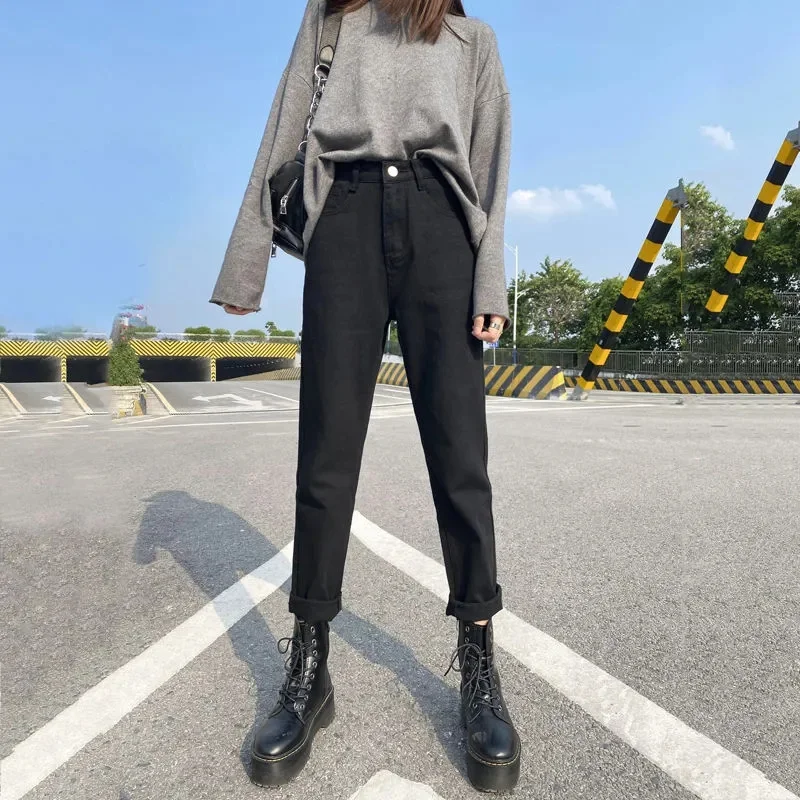 กางเกงยีนส์คาร์โก้ทรงวินเทจสำหรับผู้หญิง สไตล์ฮาราจูกุ ทรงขากว้างแบบอเมริกันเรโทร กางเกงเดนิมทรงหลวม สไตล์กยารุ สตรีทแวร์