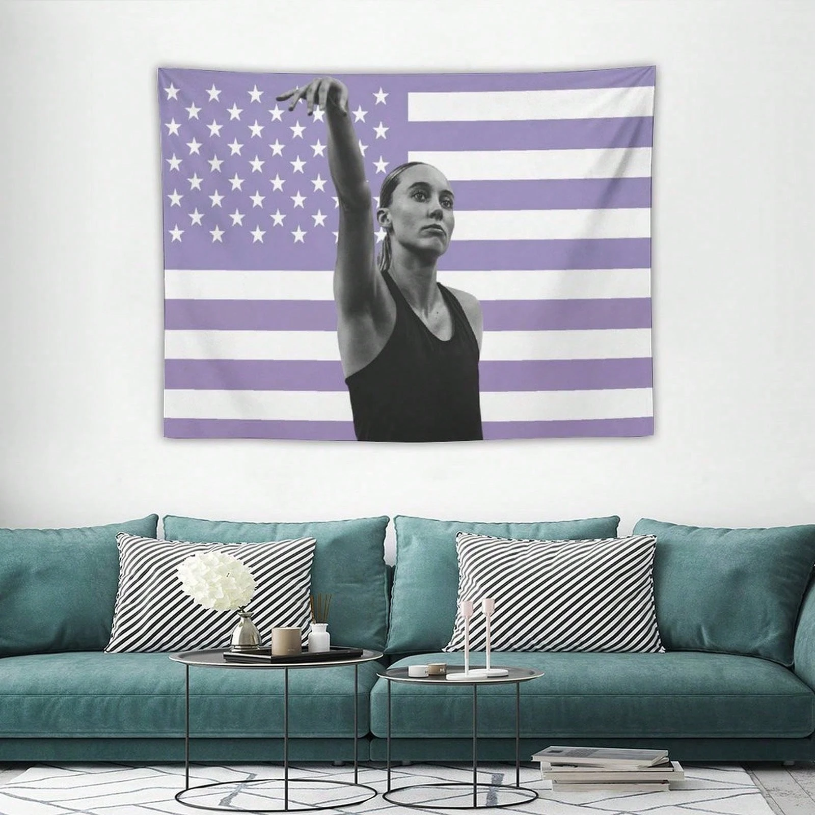 1pc Paige Bueckers Basketball Star American Flag Tapestry, American Flag Banner, Suitable For University Dormitories, Bedrooms