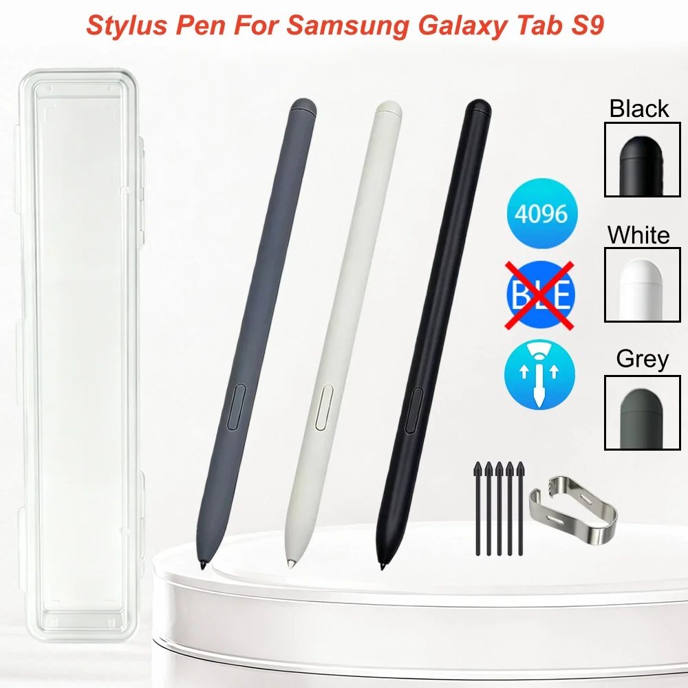 4096 Pressure Sensitive Stylus Pen For Samsung Tab S9 S9+Passive Electromagnetic Touch Pen & Spare Tips without Wireless Connect