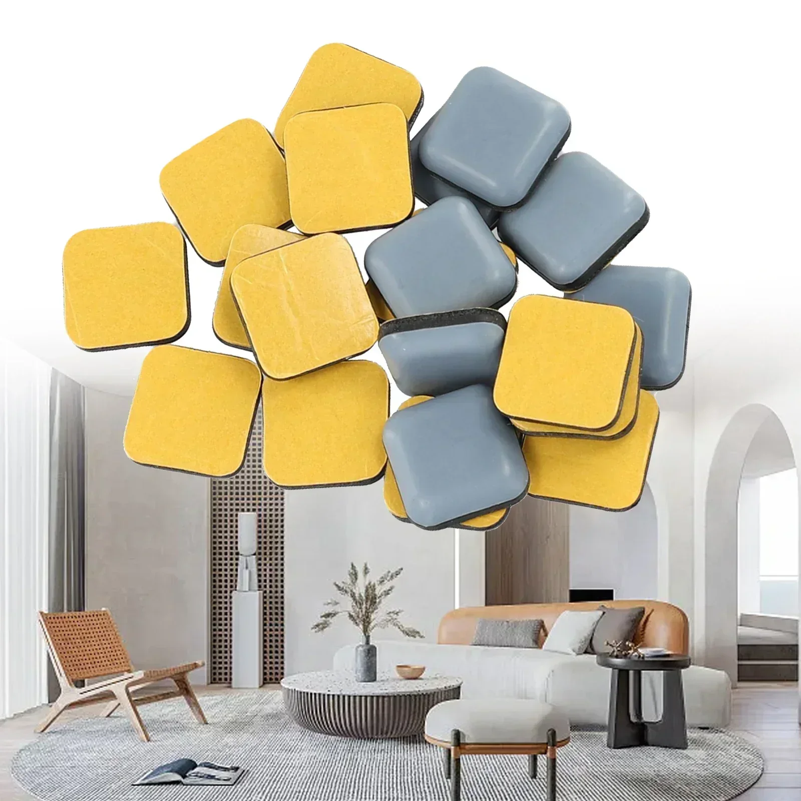 20 X 정사각형 PTFE 가구 글라이더 자체 접착 슬라이더 바닥 의자 소파 매트 슬라이더 패드 가구 테이블베이스 프로텍터