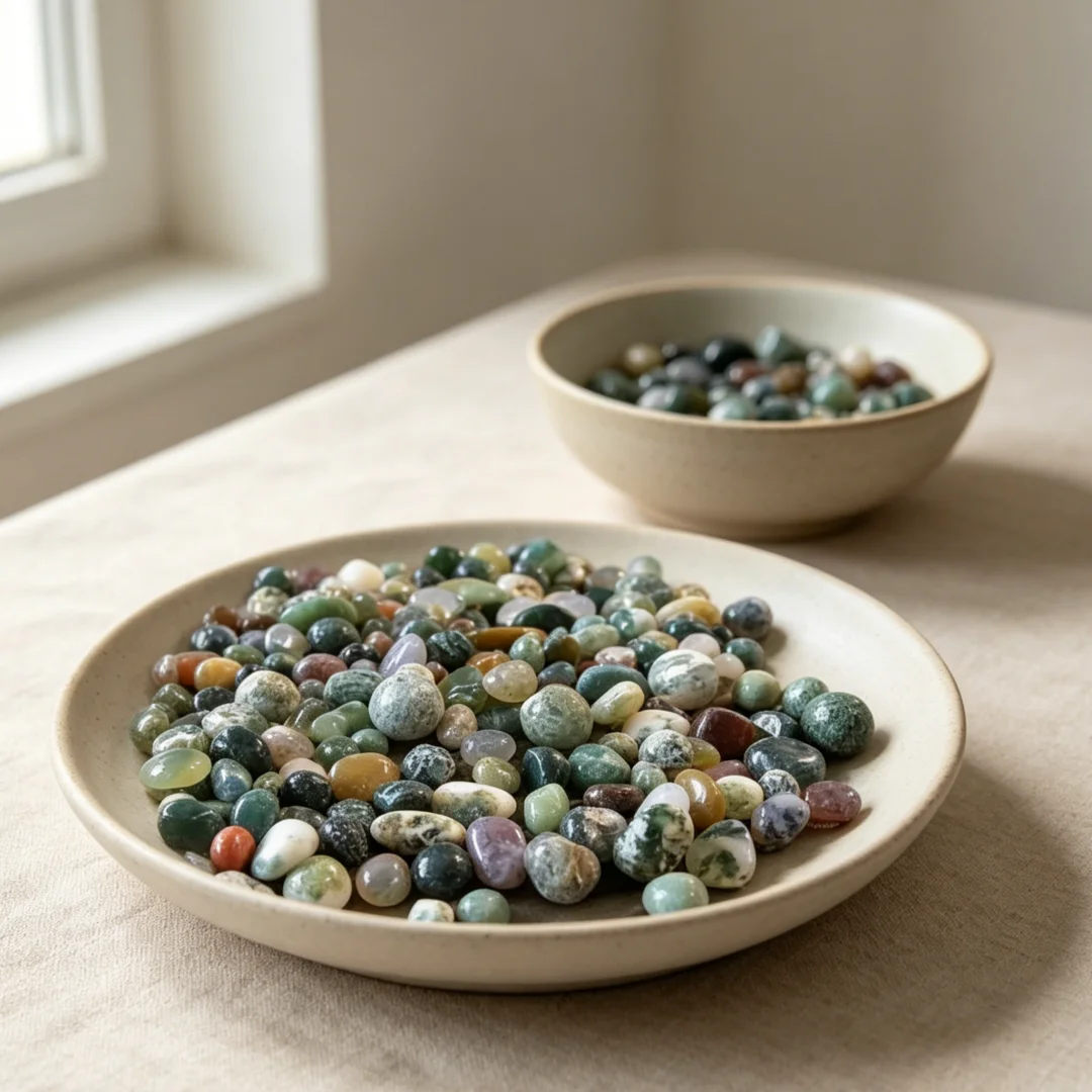 Moss Agate Crushed Stone, Home Decor Stone, Decorative Gift, for Planter And Aquarium Decoration, Holiday Decorative Gift