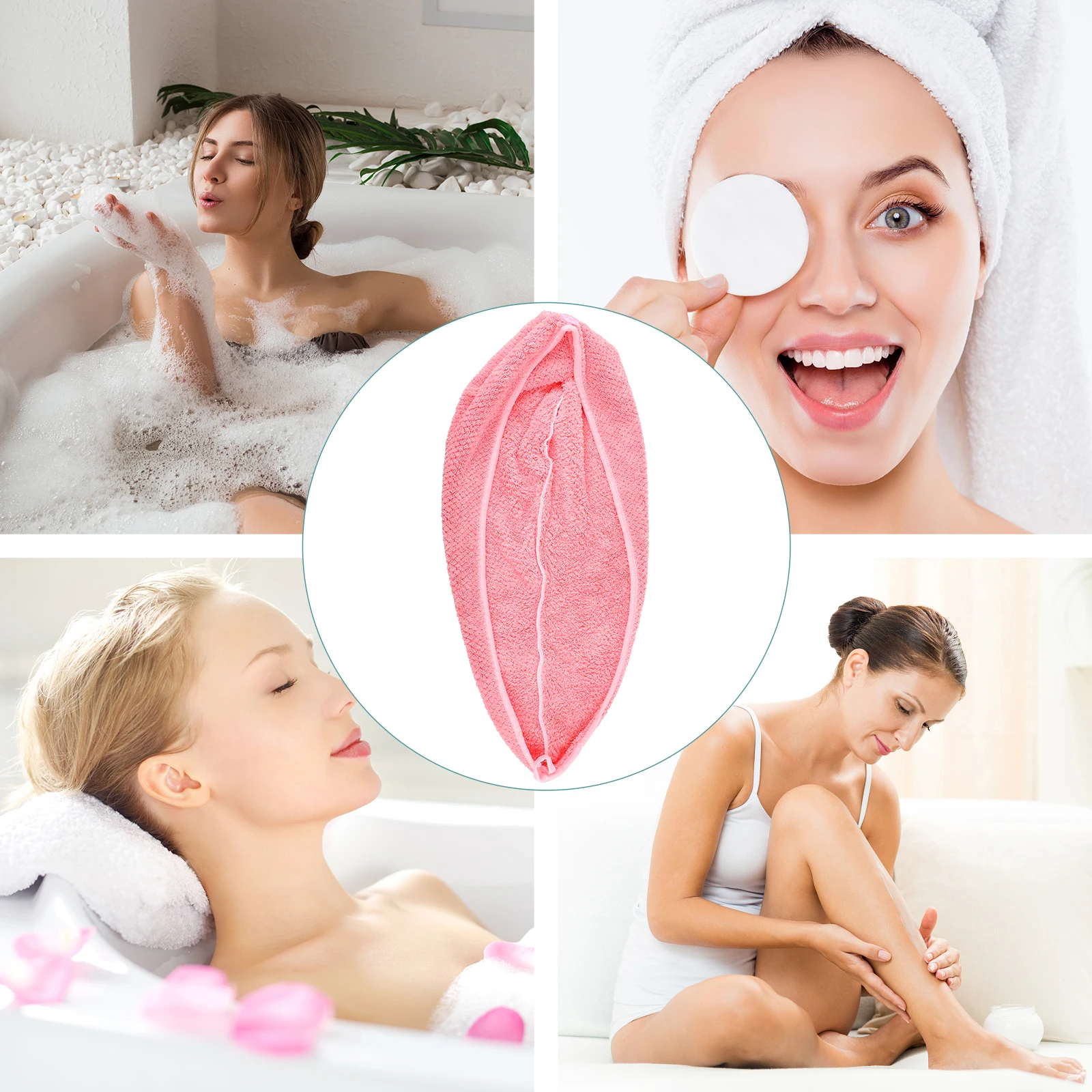 

Premium Towel Wrap Salon Fast Dry Bathing Hat Button Design Lightweight Skin Friendly Hair Cap Home Beauty Use Shower Hair Wrap