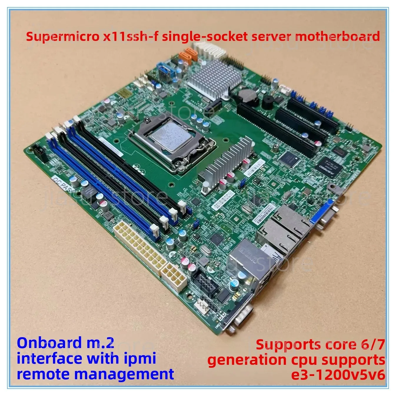 Server Motherboard X11SSH-F LGA1151, Compatible with Xeon E3-1200 V5 V6 CPUs, for NAS Workstation IPMI